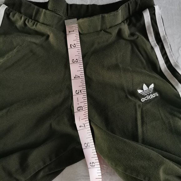 Adidas Khaki Green Cropped Leggings Size xs - Picture 7 of 8